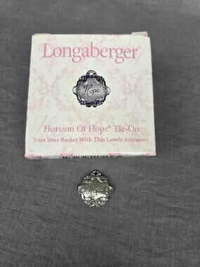 Longaberger Pewter 2001 Hope Tie-On ~ Basket Accessory